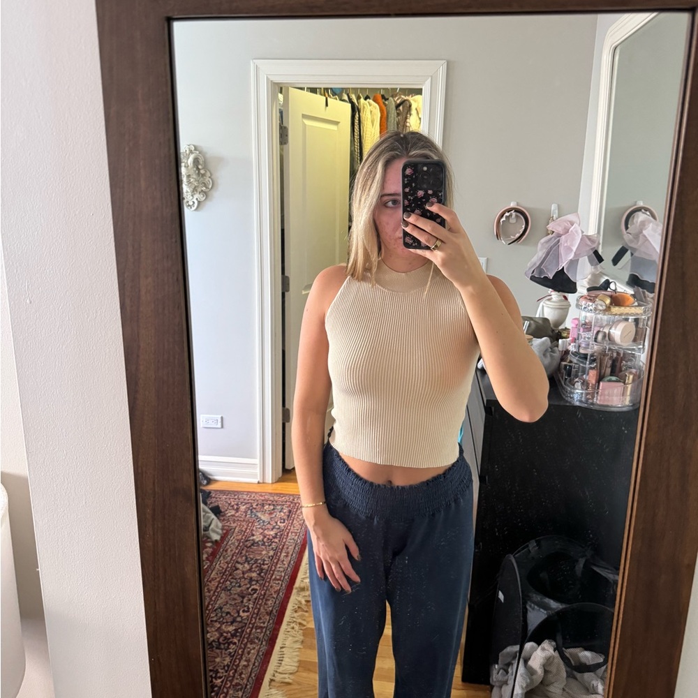 House of Harlow robbed mock neck tank